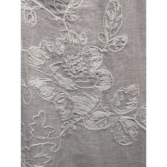 Lina Tomei Linen Made in Italy Embroidered Cap Sleeve Pockets Sheath Dress, XS - Picture 5 of 11